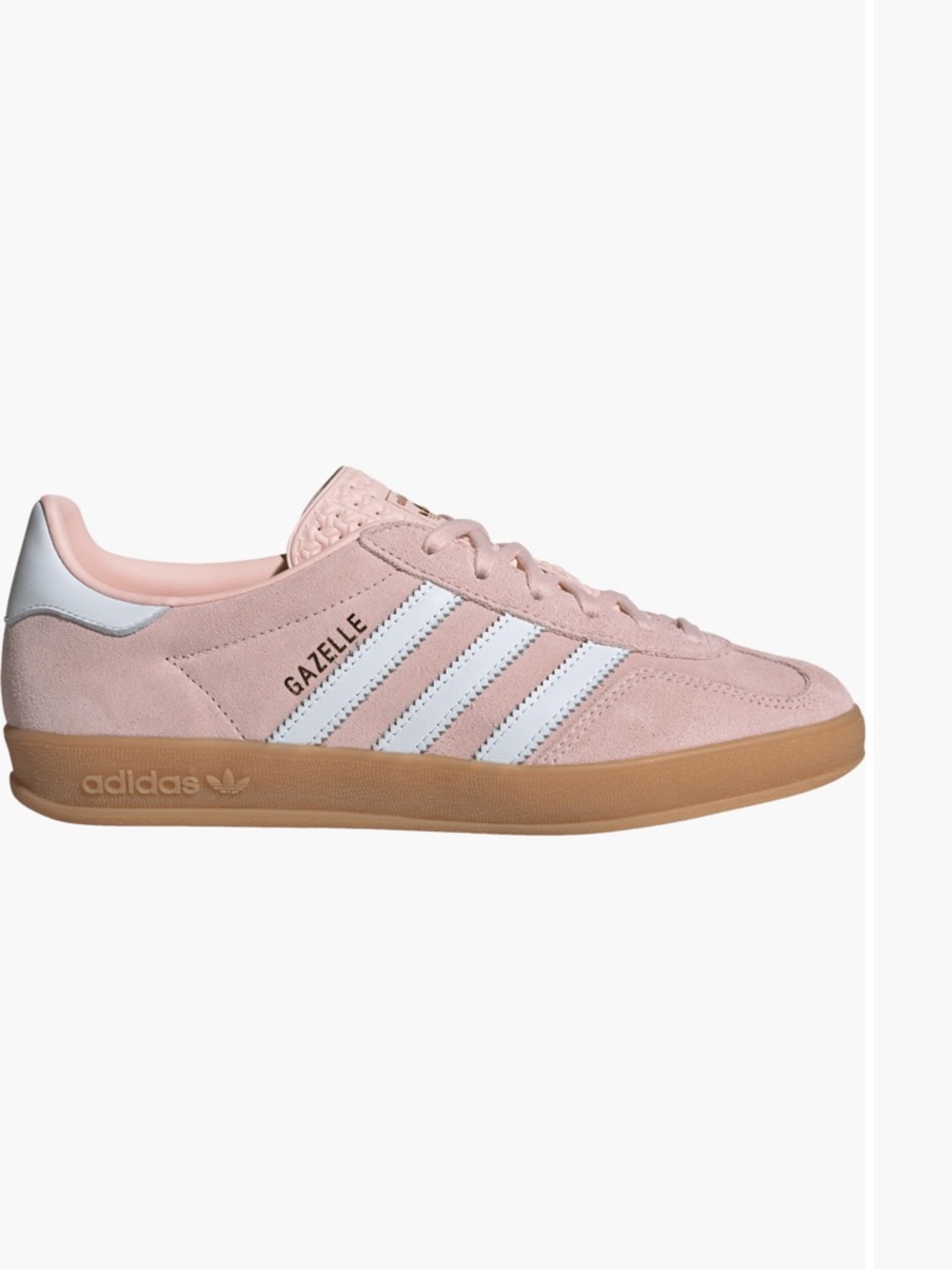 adidas Gazelle Women's Blush Pink Suede Sneakers with White Stripes - Picture 2 of 12
